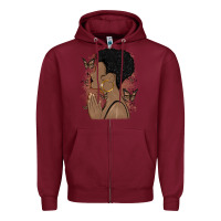 Burgundy black woman praying Zipper Hoodie - MaliasSmallBusiness