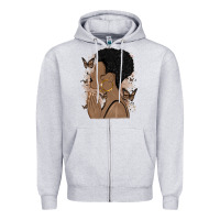 Heather Grey black woman praying Zipper Hoodie - MaliasSmallBusiness