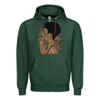 Sports Green black woman praying Zipper Hoodie - MaliasSmallBusiness
