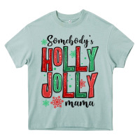 Arona somebodys holly jolly mama Heavy Core Tee - MaliasSmallBusiness