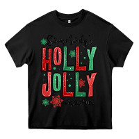 Black somebodys holly jolly mama Heavy Core Tee - MaliasSmallBusiness