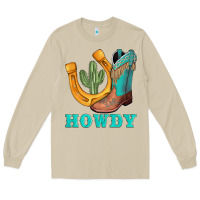 Mushroom howdy turquoise cowboy boots horseshoe Long Sleeve Tee - AdoDesignShop