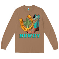 Toasted Coconut howdy turquoise cowboy boots horseshoe Long Sleeve Tee - AdoDesignShop