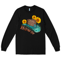 Black howdy leopard tooled leather hat Long Sleeve Tee - AdoDesignShop