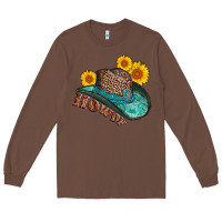 Chestnut howdy leopard tooled leather hat Long Sleeve Tee - AdoDesignShop