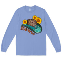 Colony Blue howdy leopard tooled leather hat Long Sleeve Tee - AdoDesignShop