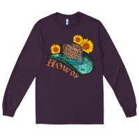 Plum howdy leopard tooled leather hat Long Sleeve Tee - AdoDesignShop