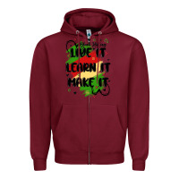 Burgundy 365 days Zipper Hoodie - MaliasSmallBusiness