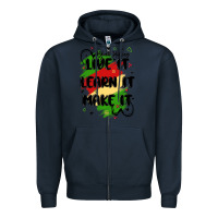 Navy 365 days Zipper Hoodie - MaliasSmallBusiness