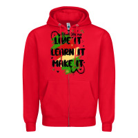 Red 365 days Zipper Hoodie - MaliasSmallBusiness