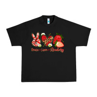 Black peace love strawberry Urban Heavy Tee - Artiststas