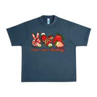 Midnight Navy peace love strawberry Urban Heavy Tee - Artiststas