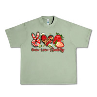 Oil Green peace love strawberry Urban Heavy Tee - Artiststas