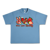 Pebble Blue peace love strawberry Urban Heavy Tee - Artiststas