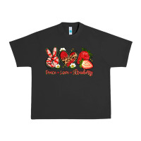 Pigment Black peace love strawberry Urban Heavy Tee - Artiststas