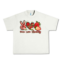Pistachio peace love strawberry Urban Heavy Tee - Artiststas