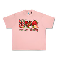 Salmon peace love strawberry Urban Heavy Tee - Artiststas