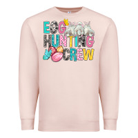 Pale Pink Egg Hunting Crew Easter Premium Sweatshirt - BundleAndBundleShop