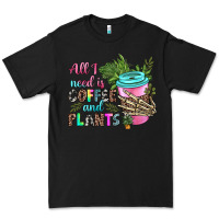 Black all i need is coffee and plants Premium Tee - texasbilliewilder