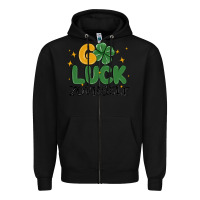 Black go luck yourself Zipper Hoodie - MaliasSmallBusiness