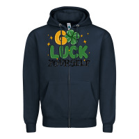 Navy go luck yourself Zipper Hoodie - MaliasSmallBusiness