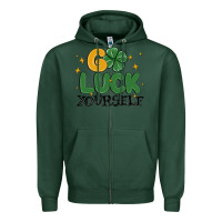 Sports Green go luck yourself Zipper Hoodie - MaliasSmallBusiness