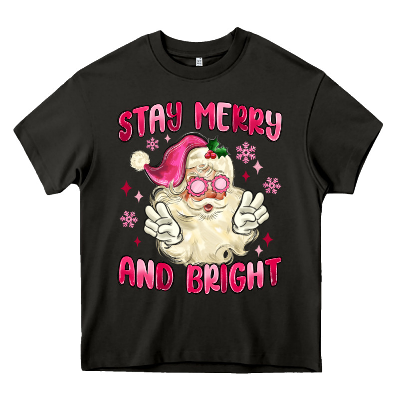 Stay Merry And Bright Heavy Core Tee by MaliasSmallBusiness | Teevron
