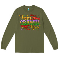 Army Green happy crawdi gras with crawfish Long Sleeve Tee - Artiststas
