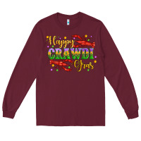 Burgundy happy crawdi gras with crawfish Long Sleeve Tee - Artiststas