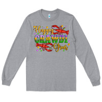 Heather Grey happy crawdi gras with crawfish Long Sleeve Tee - Artiststas