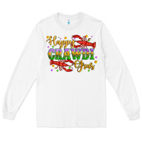 White happy crawdi gras with crawfish Long Sleeve Tee - Artiststas