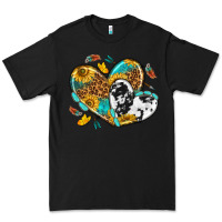 Black cowhide leopard hearts Premium Tee - texasbilliewilder