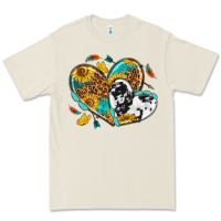 Bone cowhide leopard hearts Premium Tee - texasbilliewilder