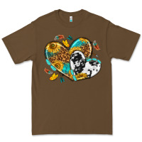 Cacao cowhide leopard hearts Premium Tee - texasbilliewilder