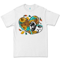 White cowhide leopard hearts Premium Tee - texasbilliewilder