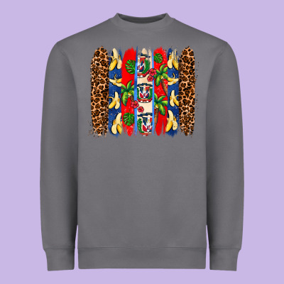 Dominican Republic Brushstrokes Heavyweight Sweatshirt Designed By Adodesignshop