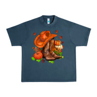 Midnight Navy fall pumpkins  cowgirl  and roses Urban Heavy Tee - AdoDesignShop