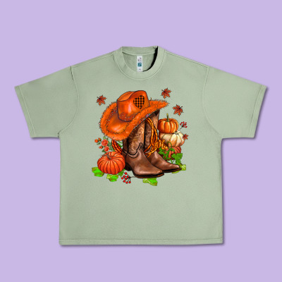 Fall Pumpkins  Cowgirl  And Roses Urban Heavy Tee Designed By Adodesignshop
