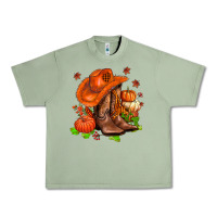 Oil Green fall pumpkins  cowgirl  and roses Urban Heavy Tee - AdoDesignShop