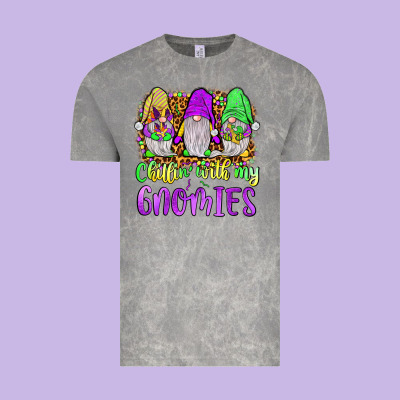Mardi Gras Chillin' With My Gnomies Vintage Tee Designed By Jahusdesignshop