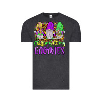 Vintage Black mardi gras chillin' with my gnomies Vintage Tee - JahusDesignShop