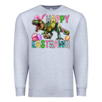 Heather Grey Happy Eastrawr Easter Premium Sweatshirt - BundleAndBundleShop