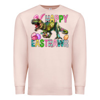 Pale Pink Happy Eastrawr Easter Premium Sweatshirt - BundleAndBundleShop