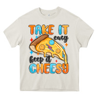 Cream take it easy keep it cheesy Heavy Core Tee - MaliasSmallBusiness