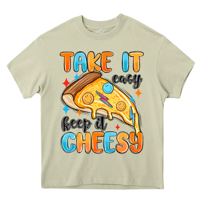 Take It Easy Keep It Cheesy Heavy Core Tee by MaliasSmallBusiness | Teevron