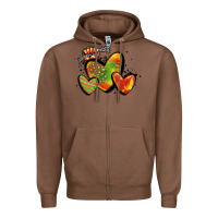 Chestnut juneteenth hearts Zipper Hoodie - MaliasSmallBusiness