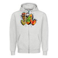 Dove Grey juneteenth hearts Zipper Hoodie - MaliasSmallBusiness