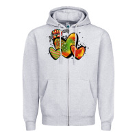 Heather Grey juneteenth hearts Zipper Hoodie - MaliasSmallBusiness