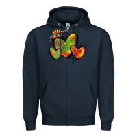 Navy juneteenth hearts Zipper Hoodie - MaliasSmallBusiness