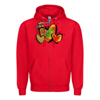 Red juneteenth hearts Zipper Hoodie - MaliasSmallBusiness